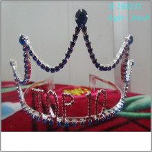 El desfile grande de la perla de la manera al por mayor corona las tiaras de papel personalizadas altas llenas